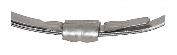 JS Style Band Clamp: 201 Stainless Steel, 9/16 in Clamping Dia, Lip-Lock, 3/8 in Band Wd