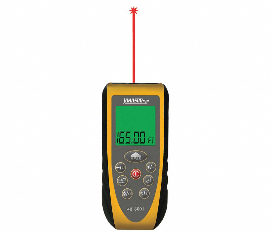 JOHNSON Medidor de Distancia Láser LCD, pies/pulg. 165 pies Medidores de Distancia 36M922