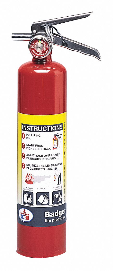 Fire Extinguisher: 2.5 lb Extinguisher Capacity, 1A:10B:C, Monoammonium Phosphate