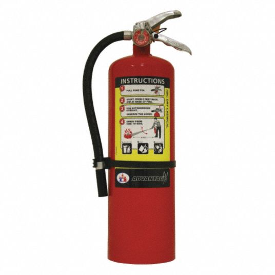 BADGER, 10 lb Extinguisher Capacity, 4A:60B:C, Fire Extinguisher ...