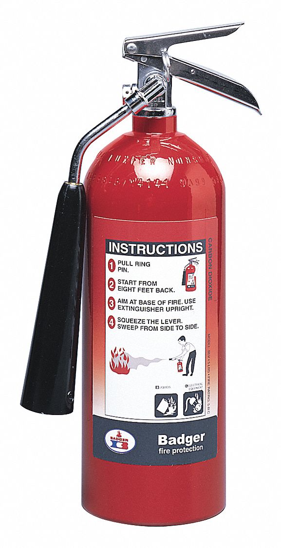 BADGER Fire Extinguisher, Carbon Dioxide, Carbon Dioxide