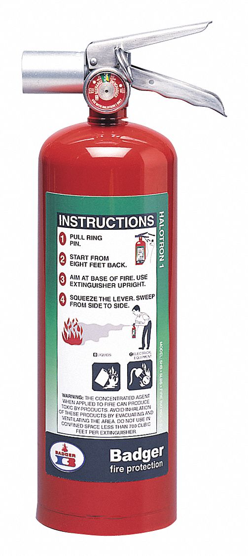 Halotron I Fire Extinguisher, Lbs, ABC, ULC 2A10BC, Wall