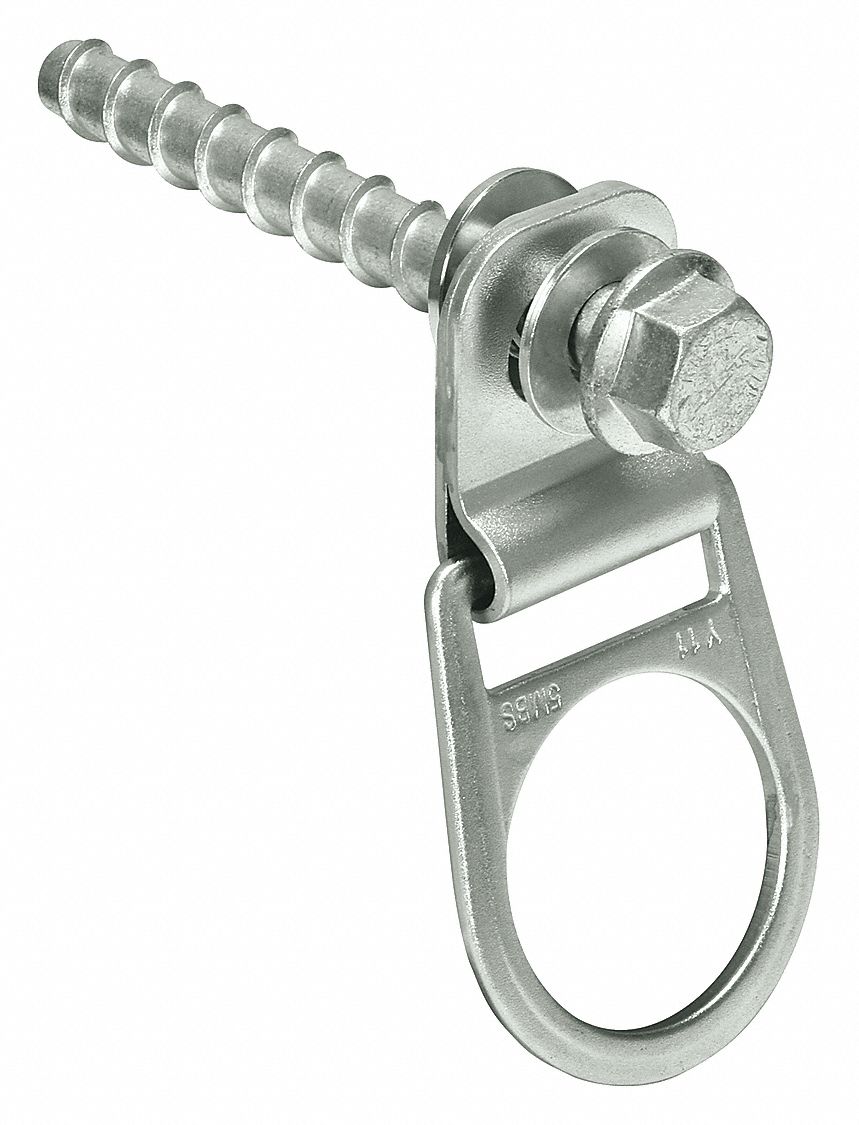 CONCRETE ANCHOR, 310 LB CAPACITY, SWIVEL D-RING, 5 3/8 IN MAX HOLE D, 6 IN OVERALL L