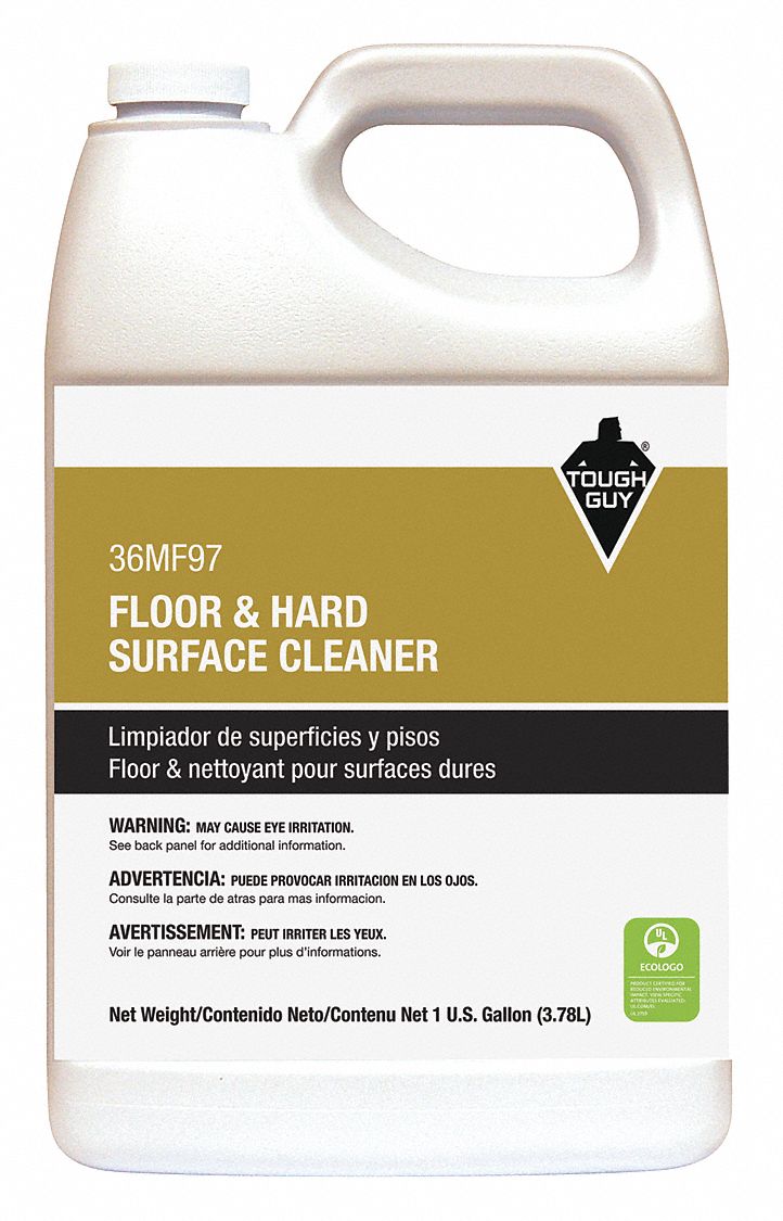 TOUGH GUY Floor Cleaner, Liquid, 1 gal, Bottle, 257 gal RTU Yield per Container 36MF9736MF97