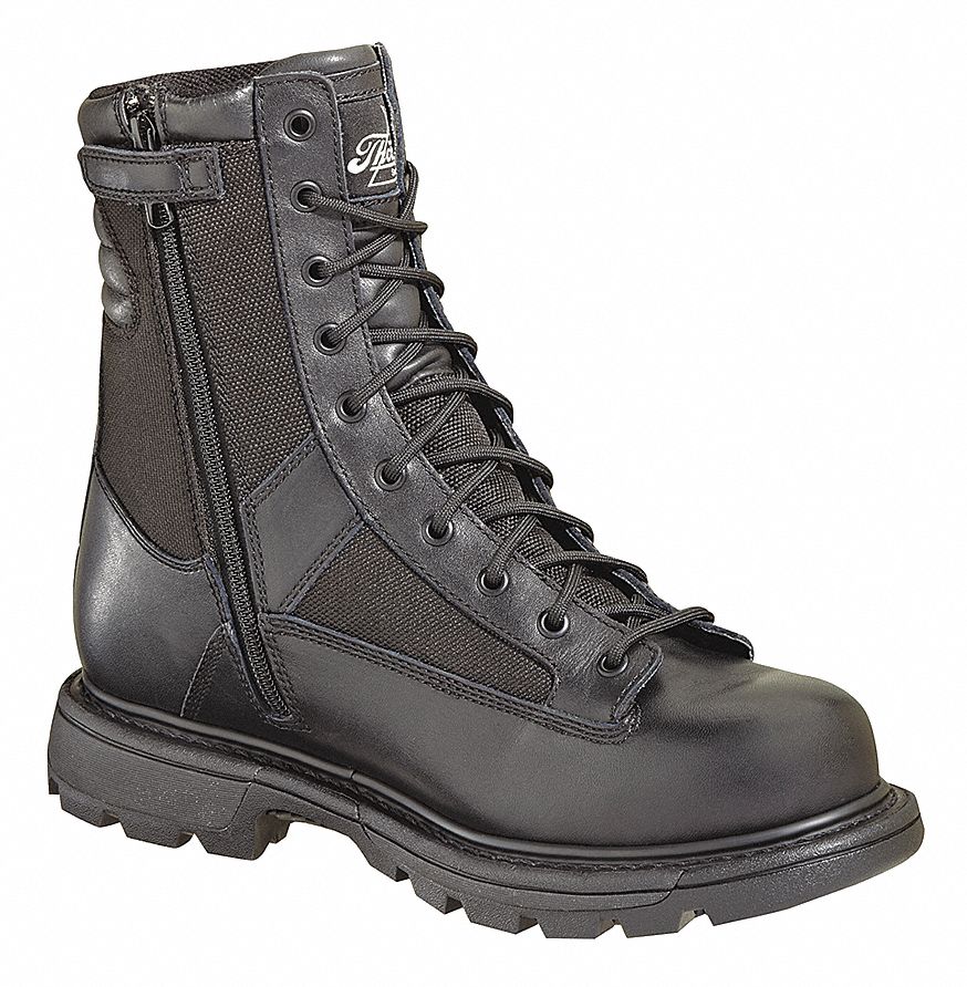 Military/Tactical Boot: Unisex, 10-1/2, M, 8 in Ht, Black, 834-7991, 1/2 in, 1 PR