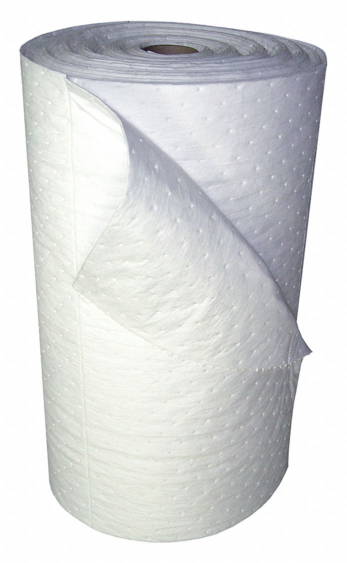 OILDRI Absorbent Roll, OilBased Liquids, White 36MV37L90814G