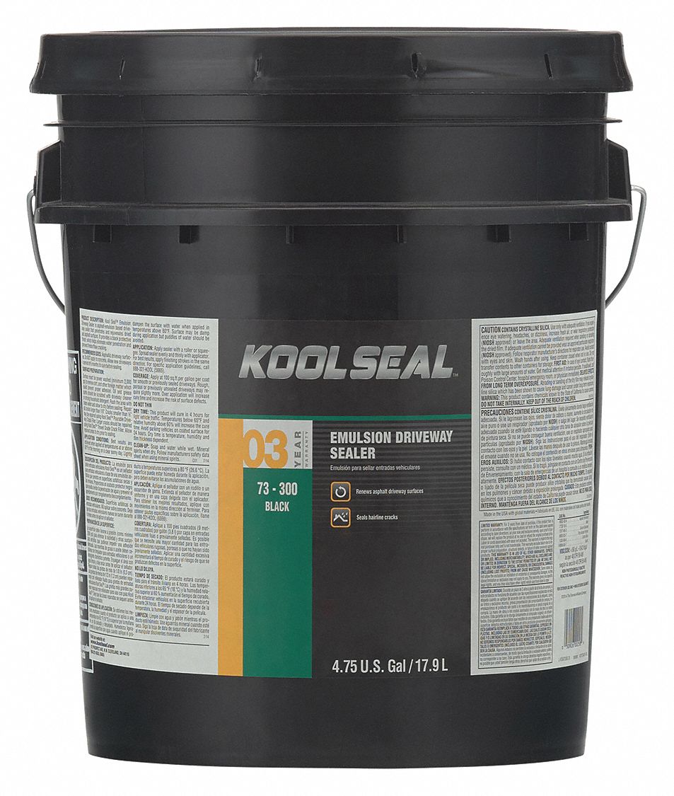 Asphalt Sealer: 73-300, 5 gal Container Size, Pail, Asphalt-Emulsion, 20.1 g/L to 50 g/L