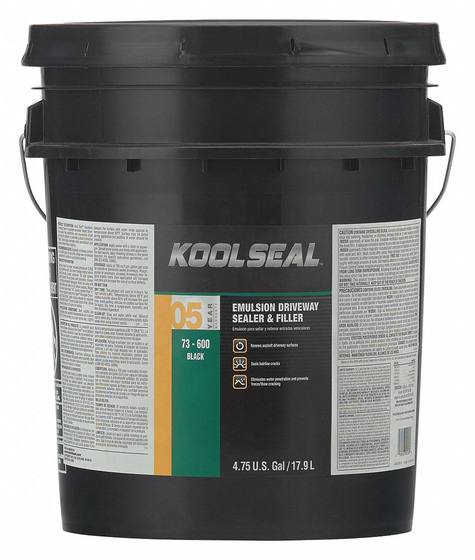 Asphalt Sealer: 73-600, 5 gal Container Size, Pail, Asphalt-Emulsion, 20.1 g/L to 50 g/L