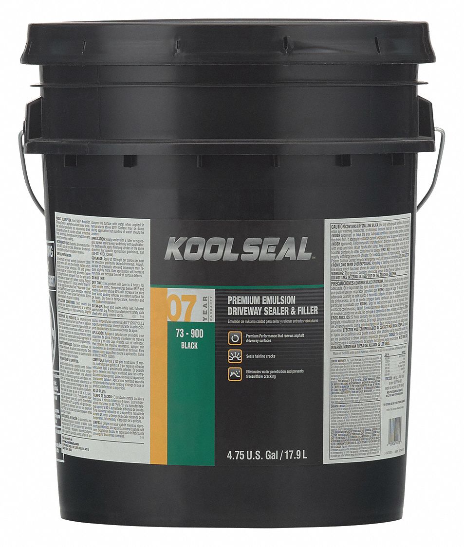 Asphalt Sealer: 73-900, 5 gal Container Size, Pail, Asphalt-Emulsion, 20.1 g/L to 50 g/L
