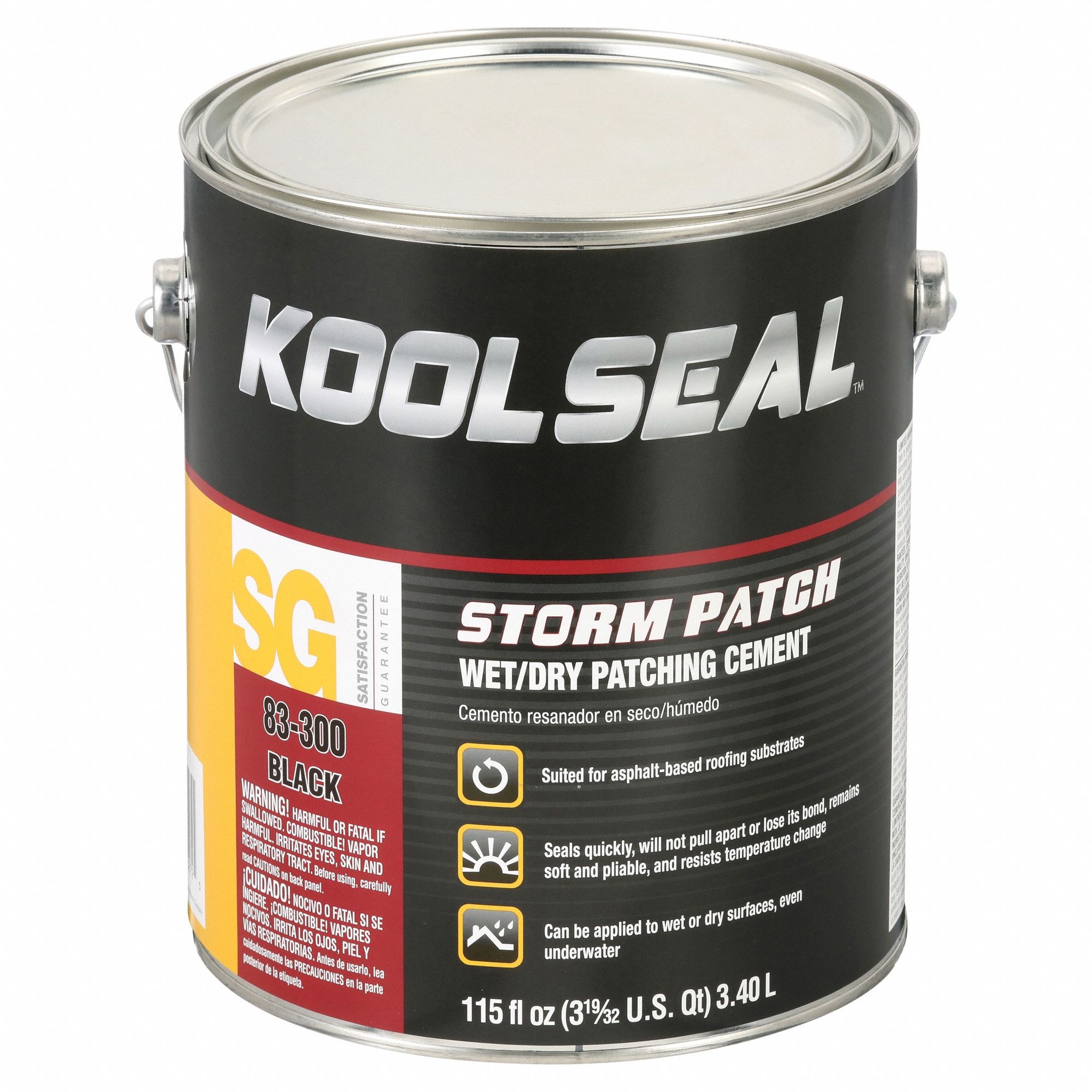 Roofing Sealant: Black, 1 gal, Putty Knife/Trowel