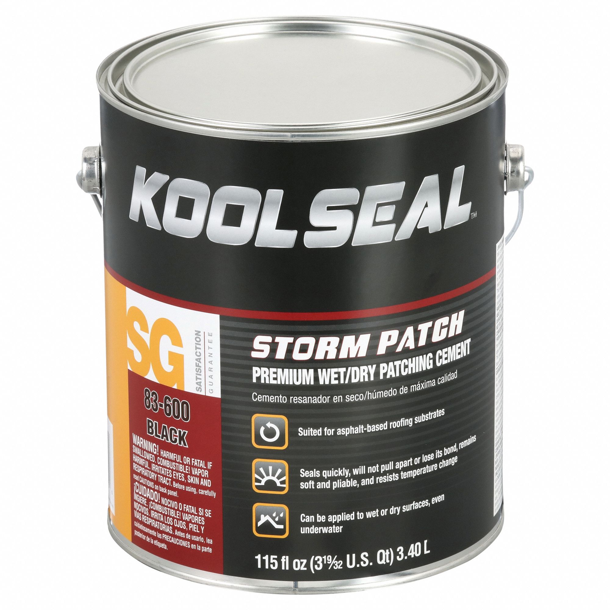 Roofing Sealant: Black, 1 gal, Putty Knife/Trowel