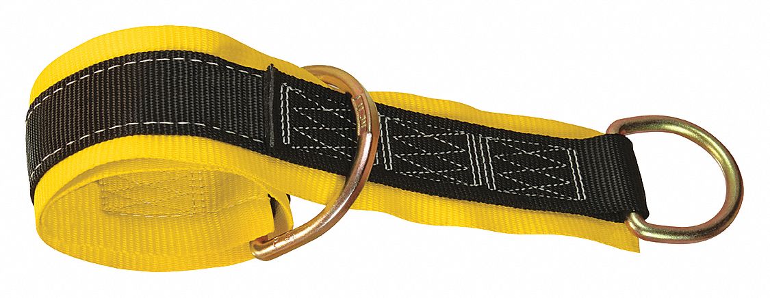 Anchorage Connector: 4 ft Overall Lg, Steel, Polyester, D-Ring, Wear Pad, Reusable, D-Ring