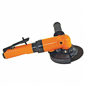 AIR GRINDER, RIGHT ANGLE, 2.2 HP, 90 PSI, 8400 RPM, 5/8 IN, 3/4 IN, 1/2 IN, 12.1 IN, 7 IN, METAL