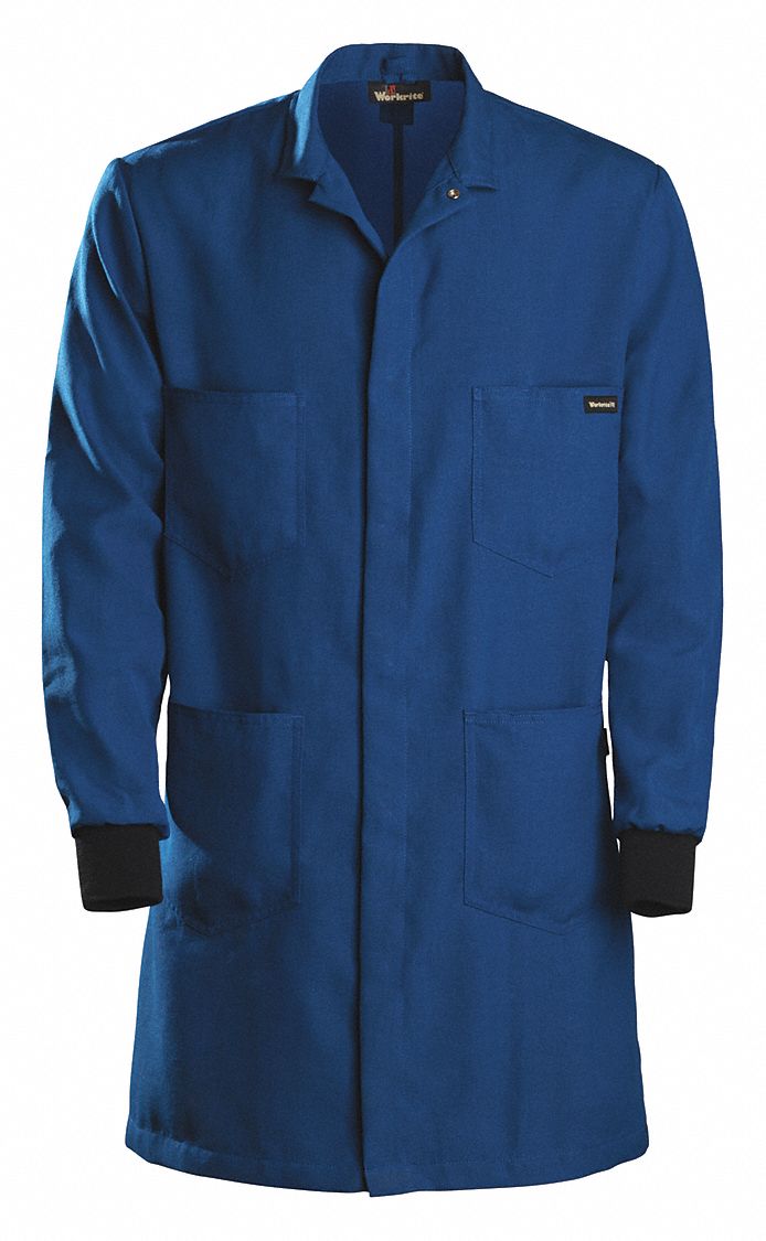 WORKRITE FR Blue Nomex Men's Flame-Resistant Lab Coat, L, 4.5 oz ...