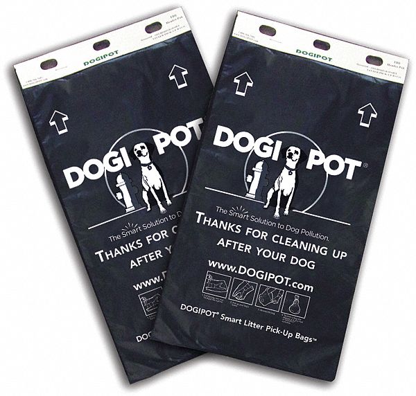 Pet Waste Bags: 8 oz Capacity, 8 in Wd, 13 in Ht, Green, Header, 100 Bags per Roll, 20 PK