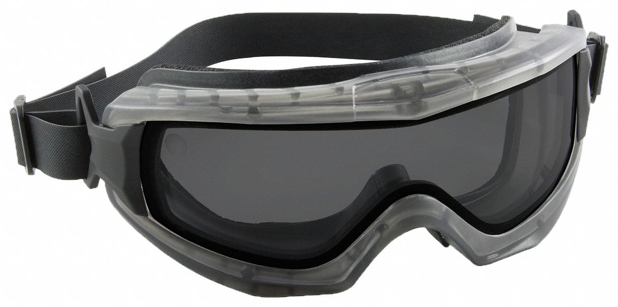 Dual Lens Goggles: Anti-Fog /Anti-Scratch, ANSI Dust/Splash Rating D3, Indirect, Gray