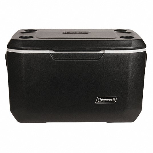 Chest Cooler: 70 qt Cooler Capacity, 28 1/8 in Exterior Lg, 15 3/4 in Exterior Wd, Black