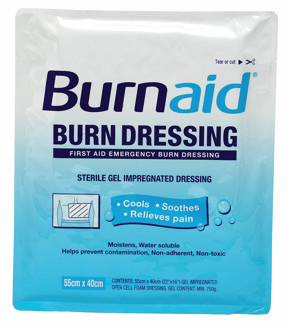 Burn Dressing: Sterile, White, Surgical Foam Impregnated with Burn Gel, Bulk, 16 in Wd
