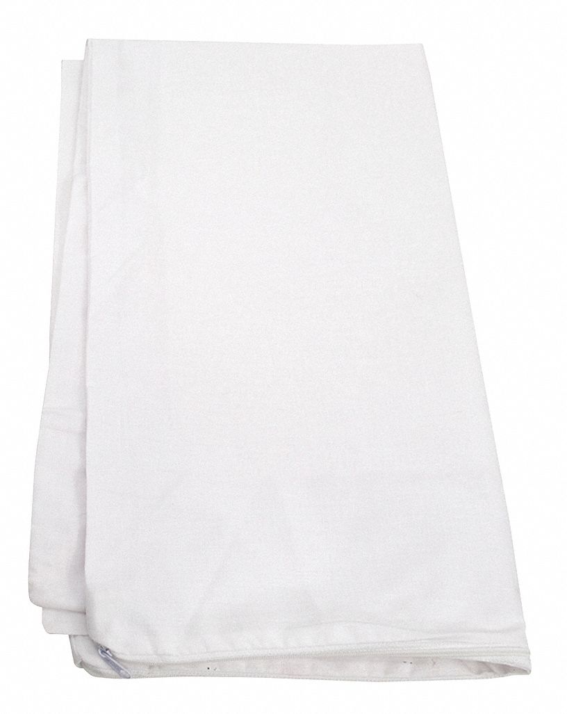 Pillow Protector: Queen, 30 in Overall Lg, 21 in Overall Wd, White, Cotton/Polyester