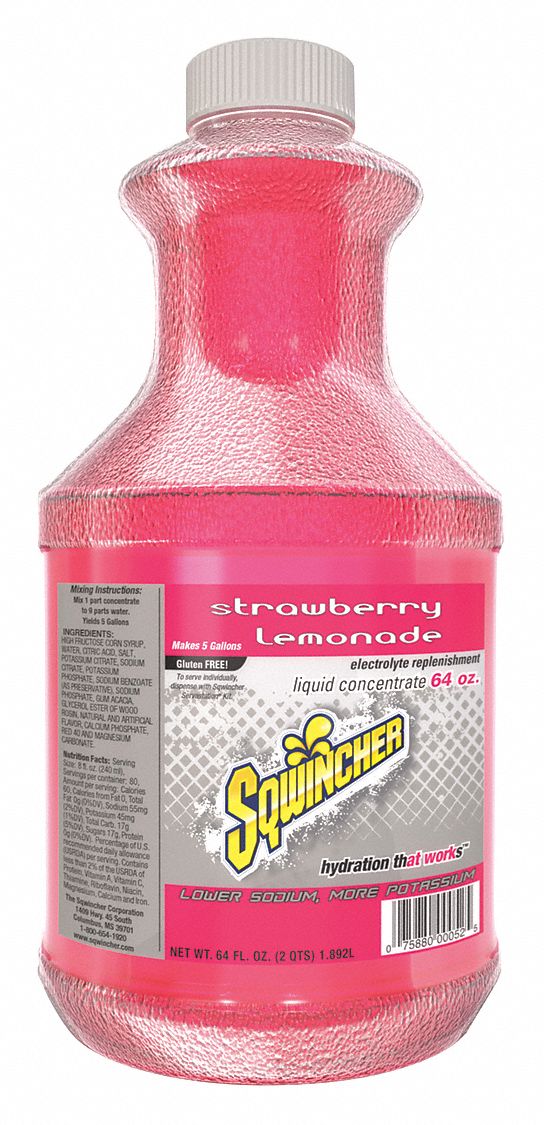 SQWINCHER, Regular, 5 gal Yield per Unit, Sports Drink Mix 36N053