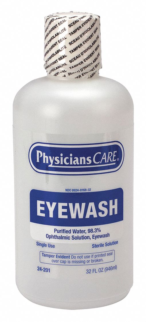 PHYSICIANSCARE 32 oz Personal Eye Wash Bottle, For Use With Mfr. No. 24