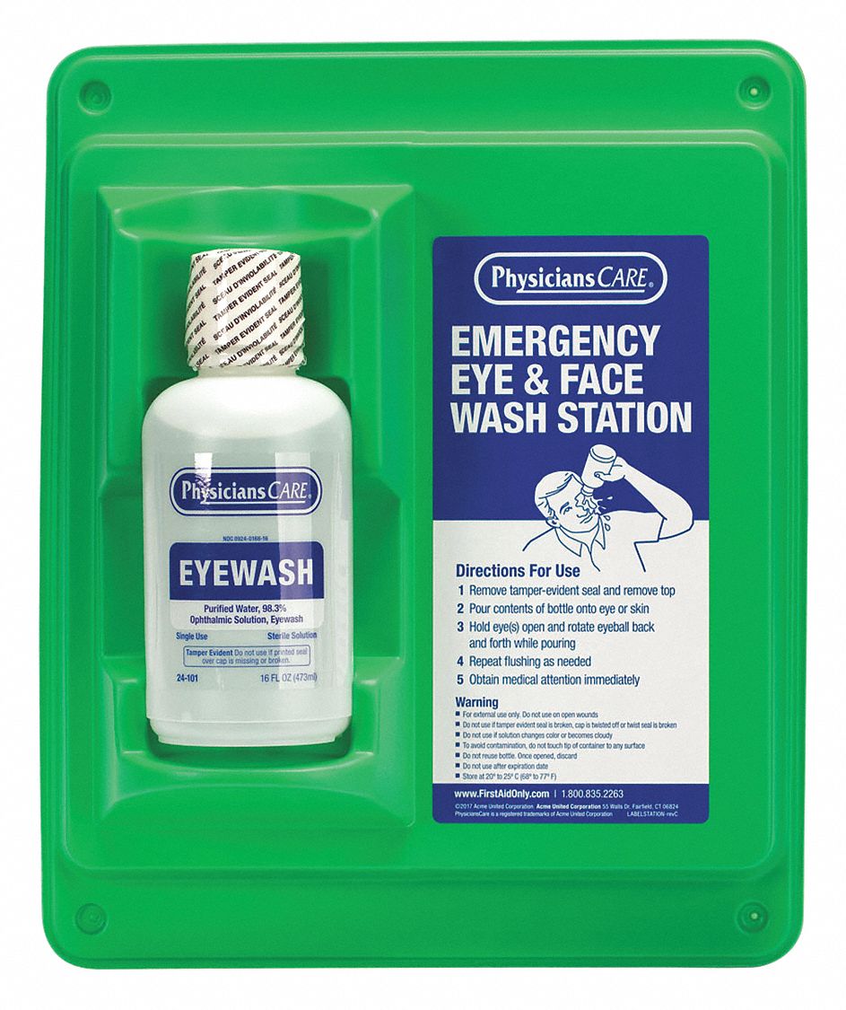 Single Use Eyewash Station: 1 No. of Bottles Included, 16 oz Size