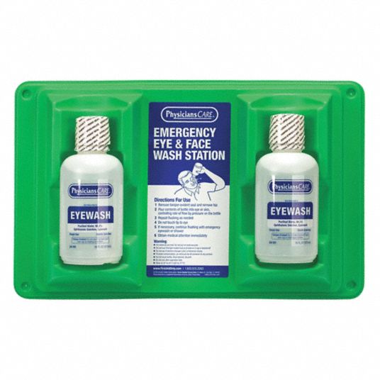 PHYSICIANSCARE Single Use Eyewash Station: 2 No. of Bottles Included, 16 oz  Size