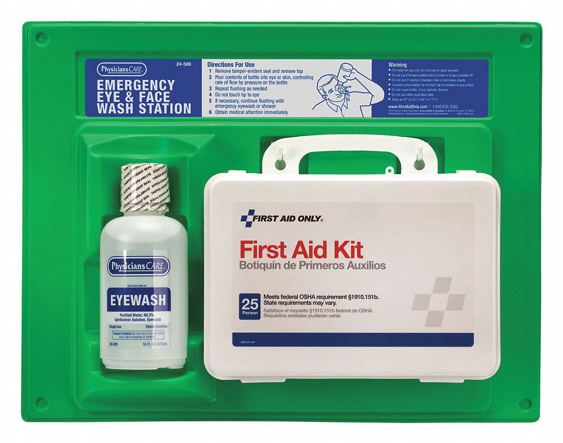 First Aid Kit,  Kit,  Plastic,  Industrial,  25 People Served per Kit