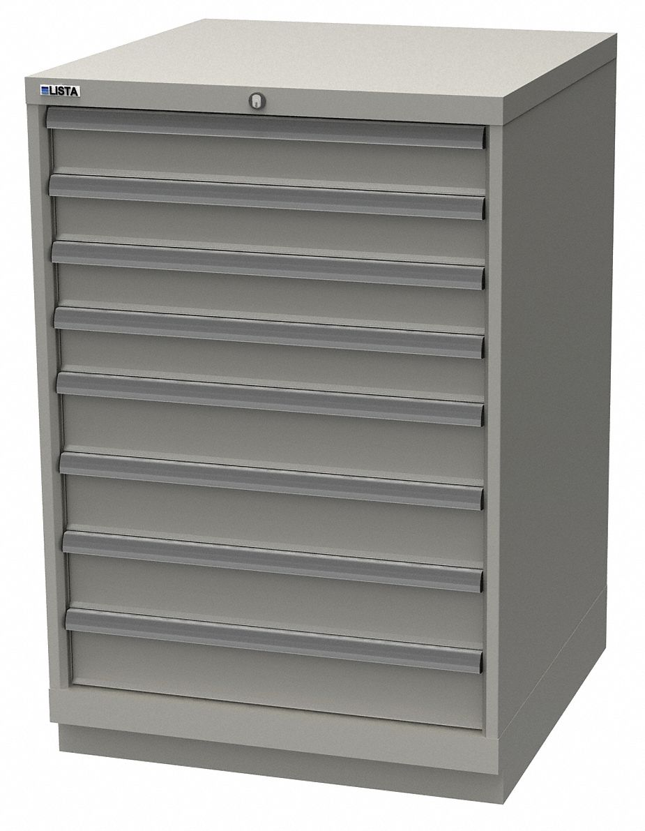Lista Stationary Counter Height Modular Drawer Cabinet 8 Drawers