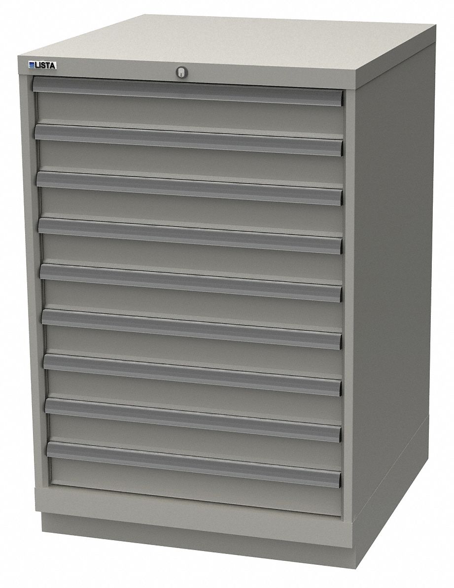 LISTA Stationary Counter Height Modular Drawer Cabinet, 9 Drawers, 28 1 ...