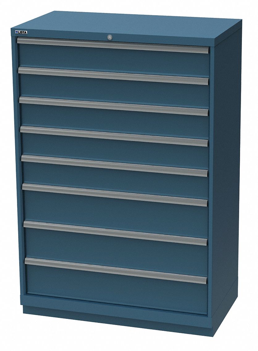 Modular Drawer Cabinet: 40 1/4 in x 22 1/2 in x 57 1/8 in, 8 Drawers, 78 Compartments, Steel