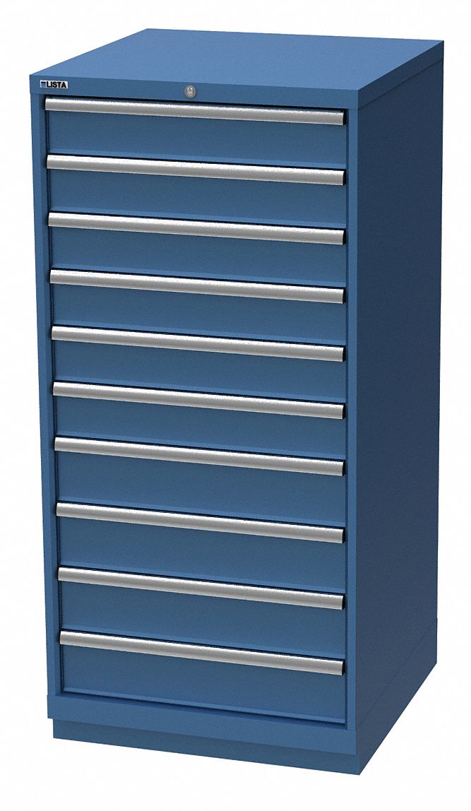 Modular Drawer Cabinet: 28 1/4 in x 28 1/2 in x 57 1/8 in, 10 Drawers, 169 Compartments, Steel