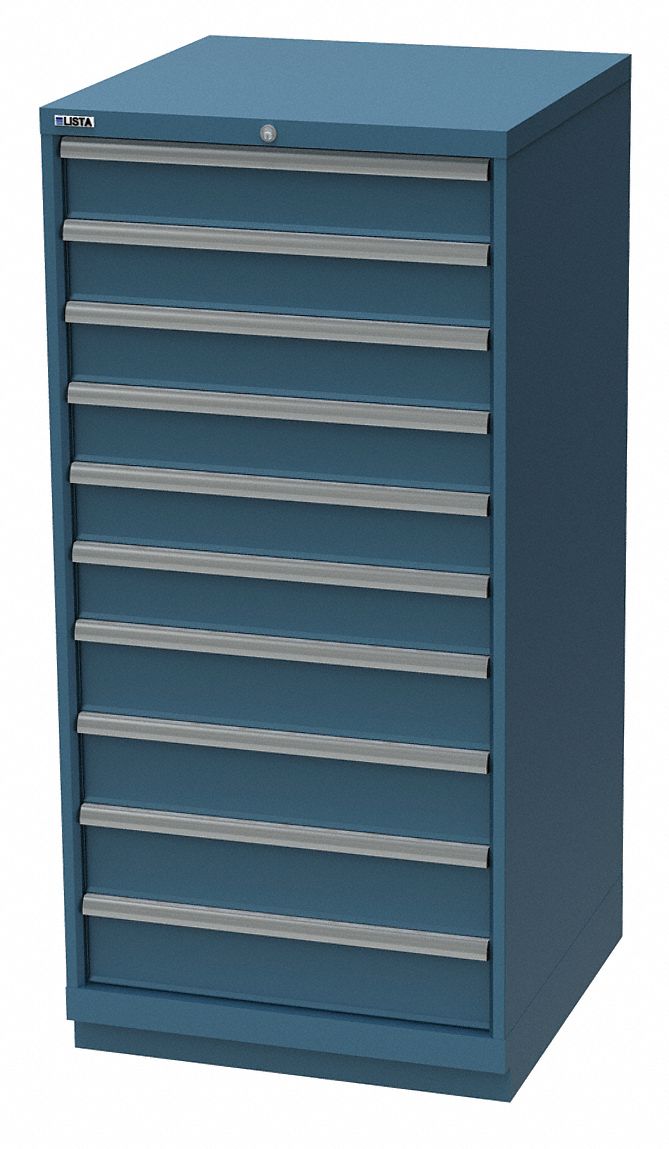 Modular Drawer Cabinet: 28 1/4 in x 28 1/2 in x 57 1/8 in, 10 Drawers, 169 Compartments, Steel