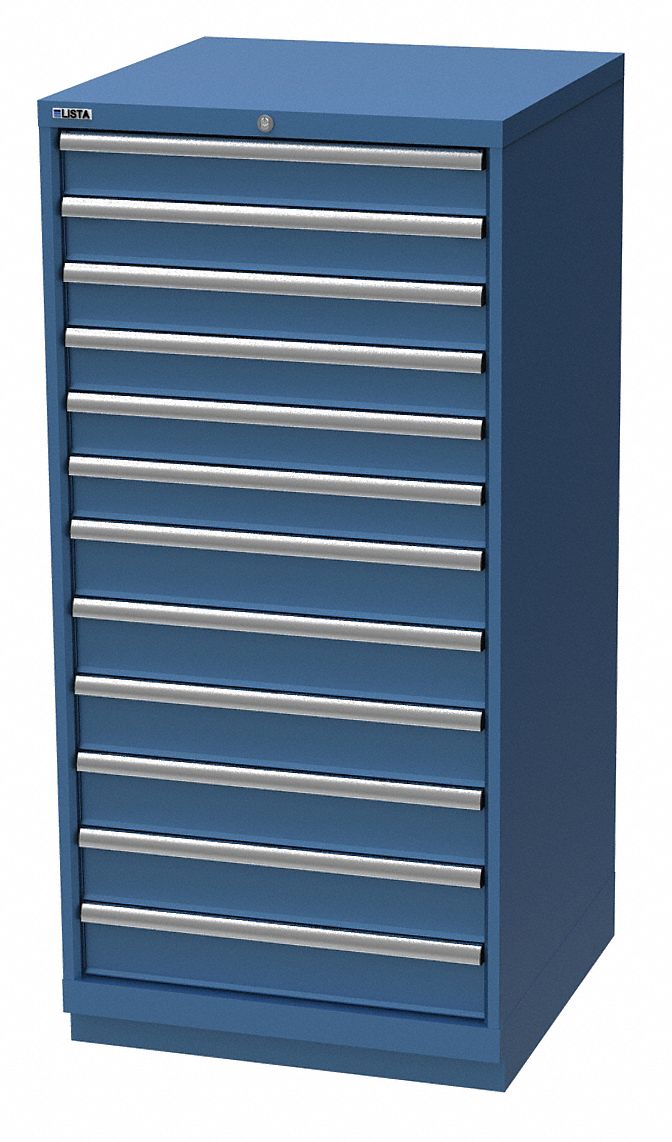 Modular Drawer Cabinet: 28 1/4 in x 28 1/2 in x 57 1/8 in, 12 Drawers, 210 Compartments, Steel