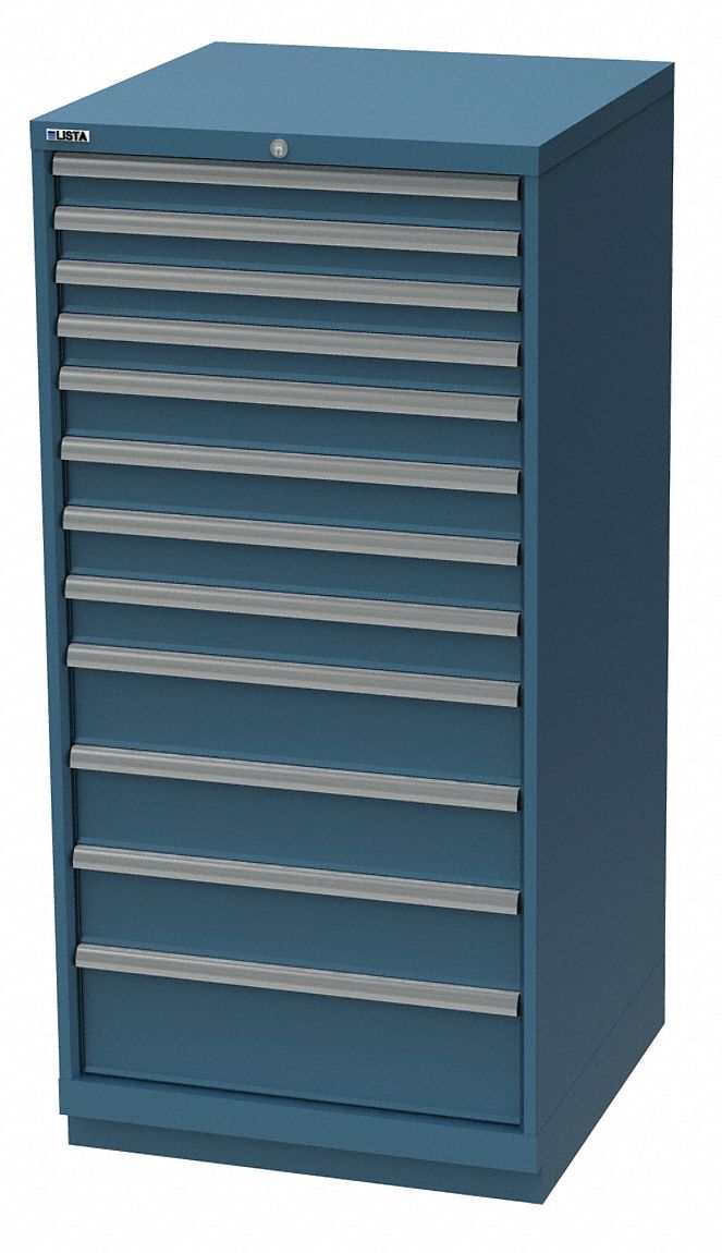 Modular Drawer Cabinet: 28 1/4 in x 28 1/2 in x 57 1/8 in, 12 Drawers, 159 Compartments, Steel