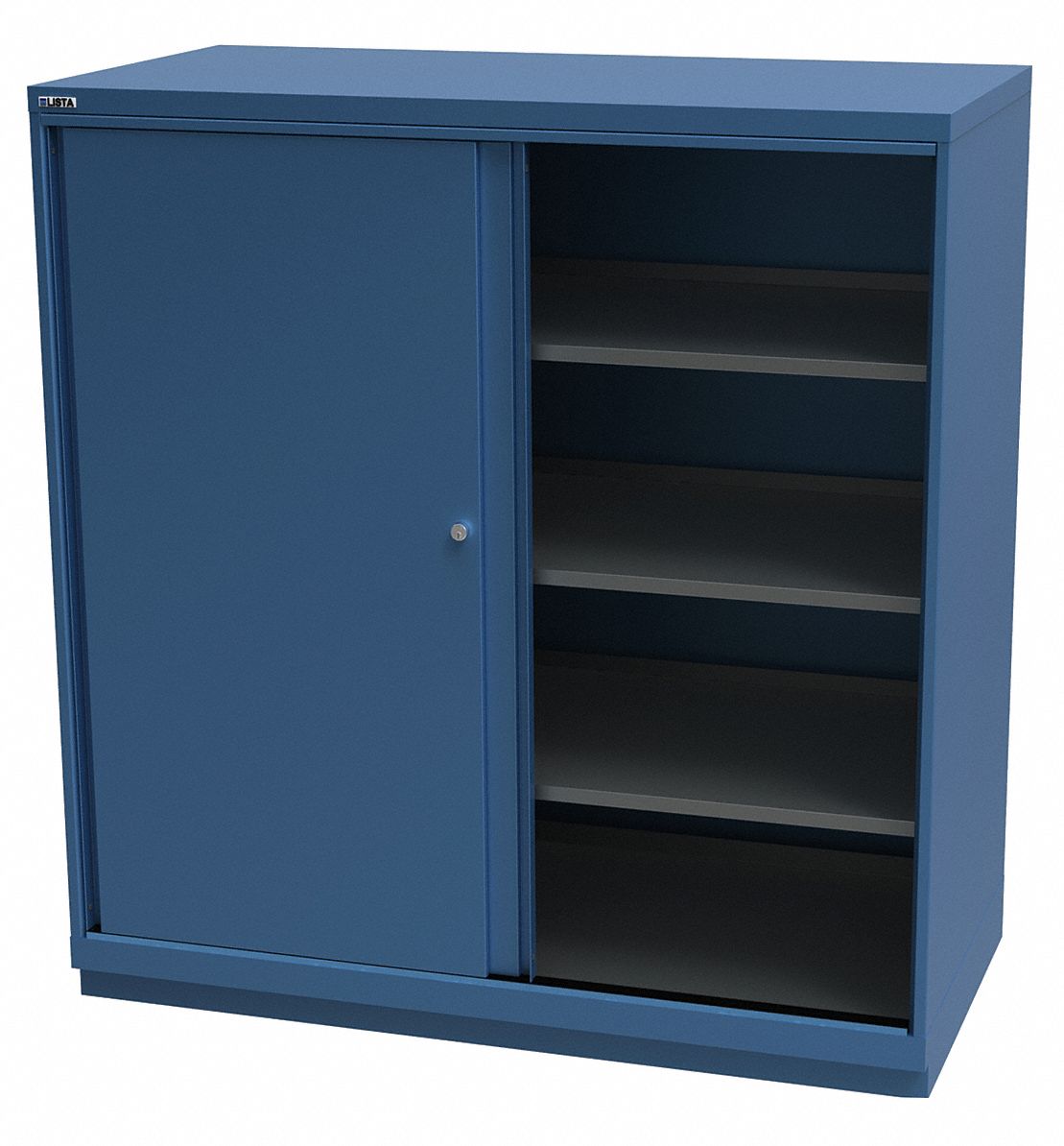 BASE CABINET, 56¼ X 28½ X 59¼ IN, 4 ADJUSTABLE SHELVES, FRAME, BRIGHT BLUE, ASSEMBLED