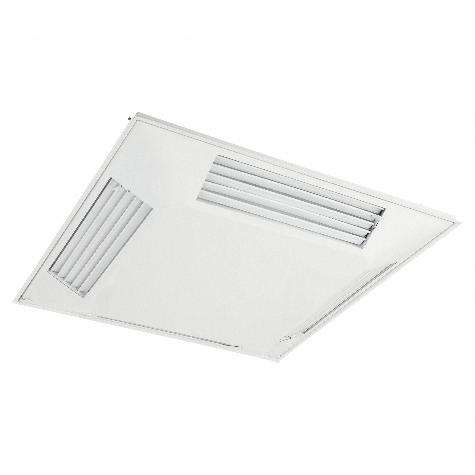 DIFFUSER, CEILING, 23 IN H, 23 IN W, LAY-IN, 6 IN DUCT, STEEL, SIDE LOUVERED, WHITE