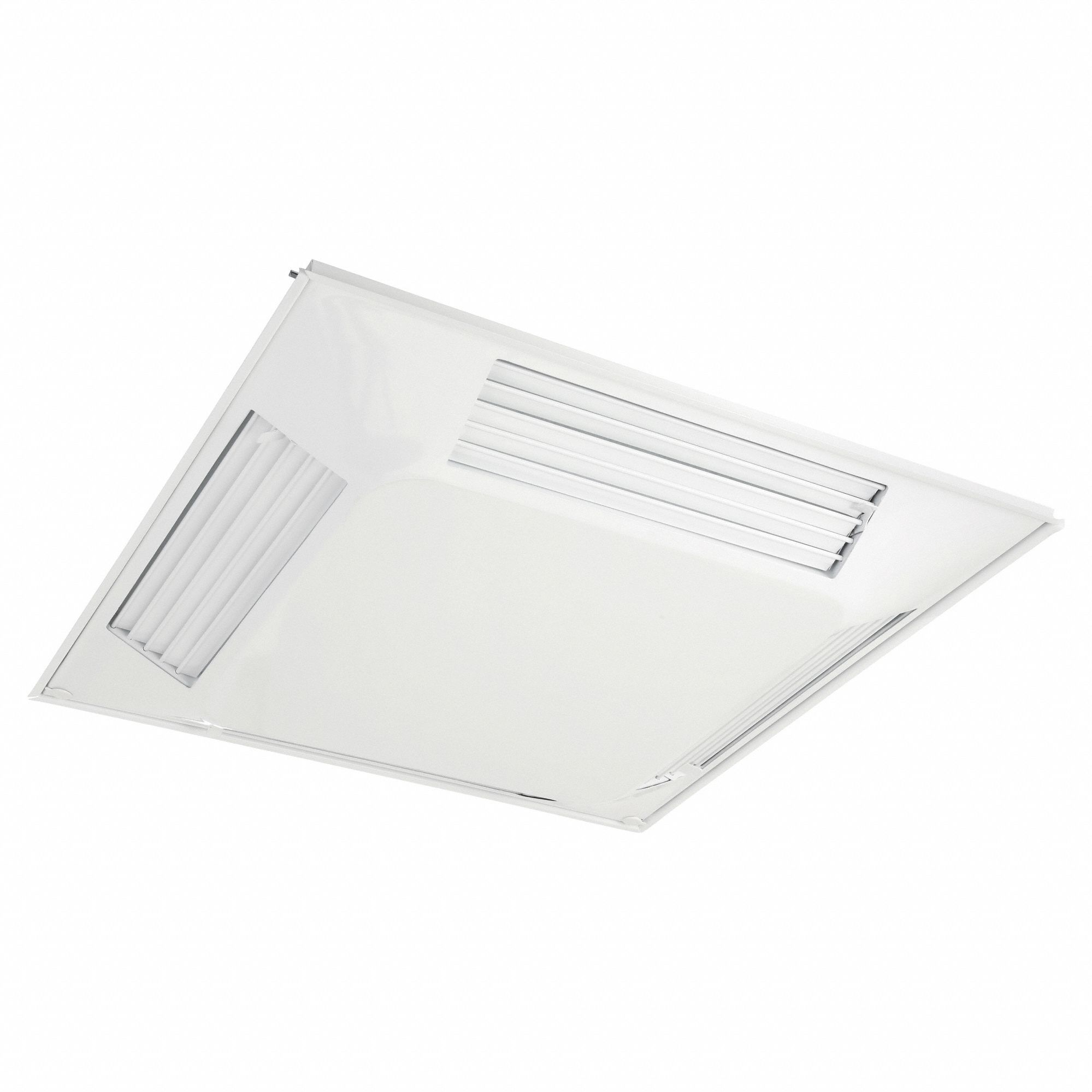 DIFFUSER, CEILING, 23 IN H, 24 IN W, LAY-IN, 10 IN DUCT, STEEL, SIDE LOUVERED, WHITE