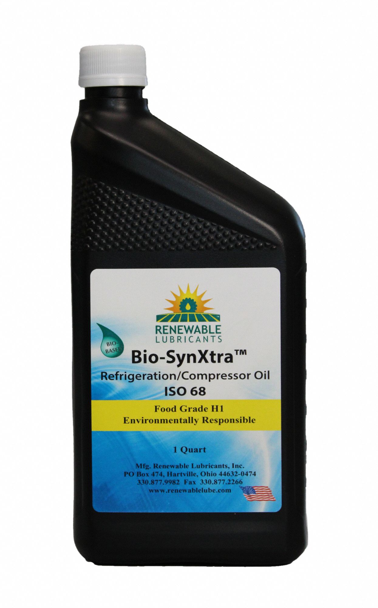 Compressor Oil: 1 qt, Bottle, 68 ISO Viscosity Grade, 156 Viscosity Index