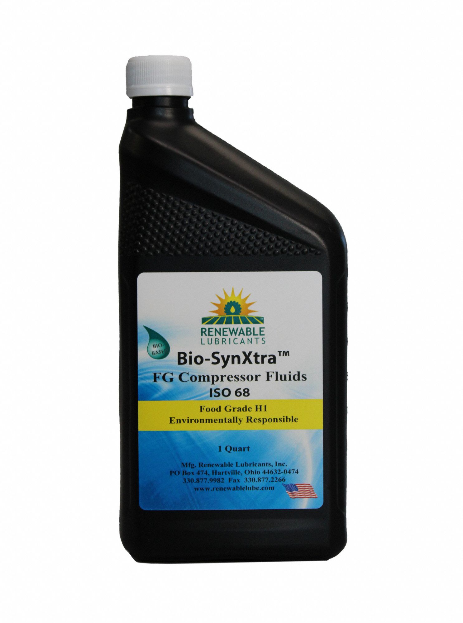 Compressor Oil: 1 qt, Bottle, 68 ISO Viscosity Grade, 159 Viscosity Index