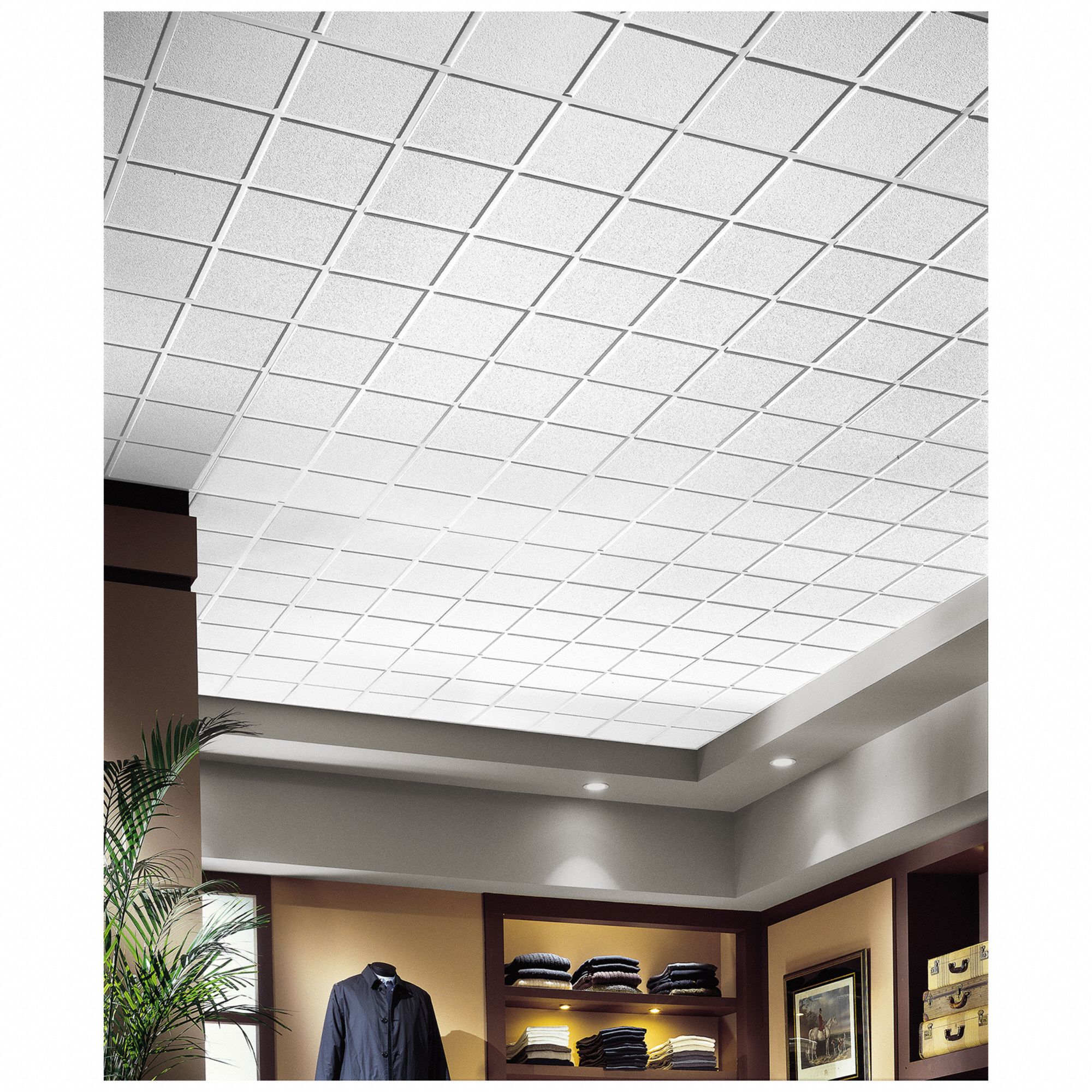ARMSTRONG Ceiling Tile 2712A Dune 24 In X 48 In Angled Tegular 15 