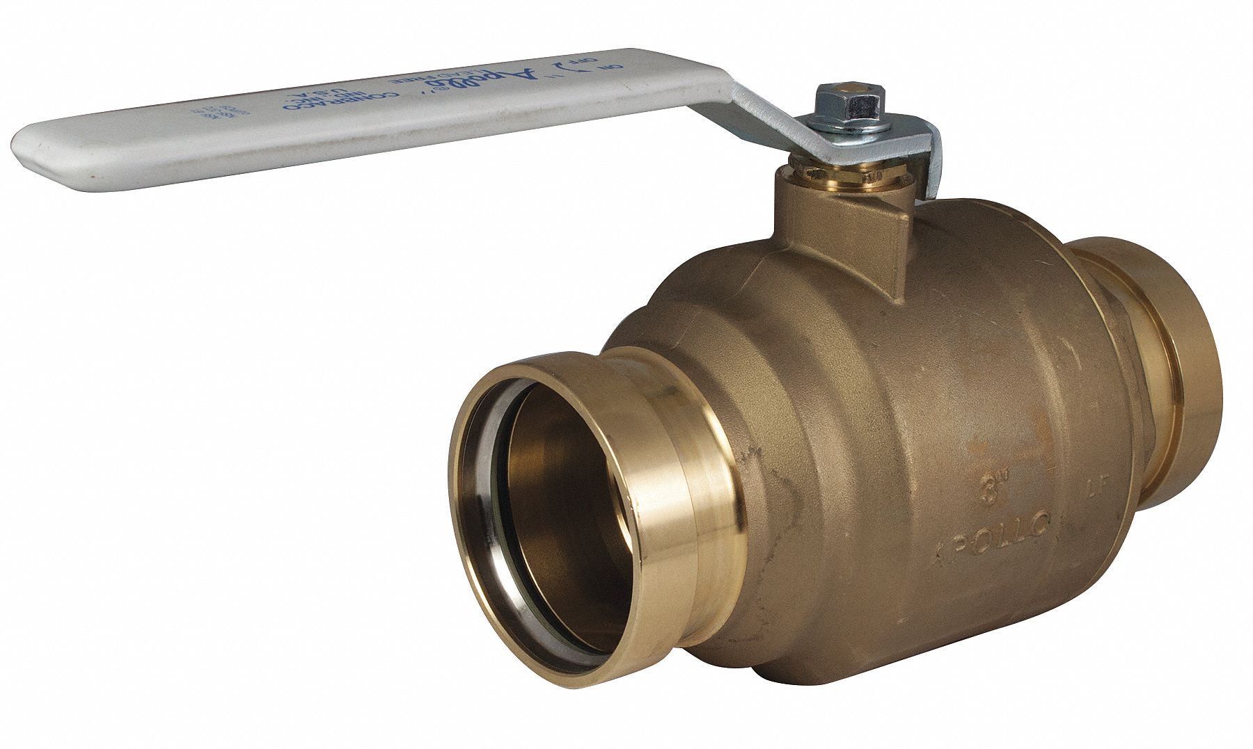 MANUAL TWO-WAY BALL VALVE: 3 IN, BRASS, STRAIGHT, PRESS X PRESS, 300 PSI MAX