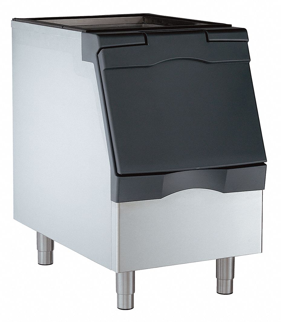 Ice Bin: 370 lb Storage Capacity, Top Hinged, 44 in Ht, 22 in Wd, 34 in Dp, Stainless Steel, 36N919
