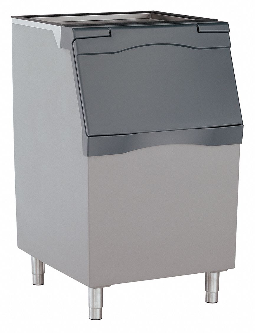 Ice Bin: 536 lb Storage Capacity, Top Hinged, 44 in Ht, 30 in Wd, 34 in Dp, Polyethylene, Unfinished