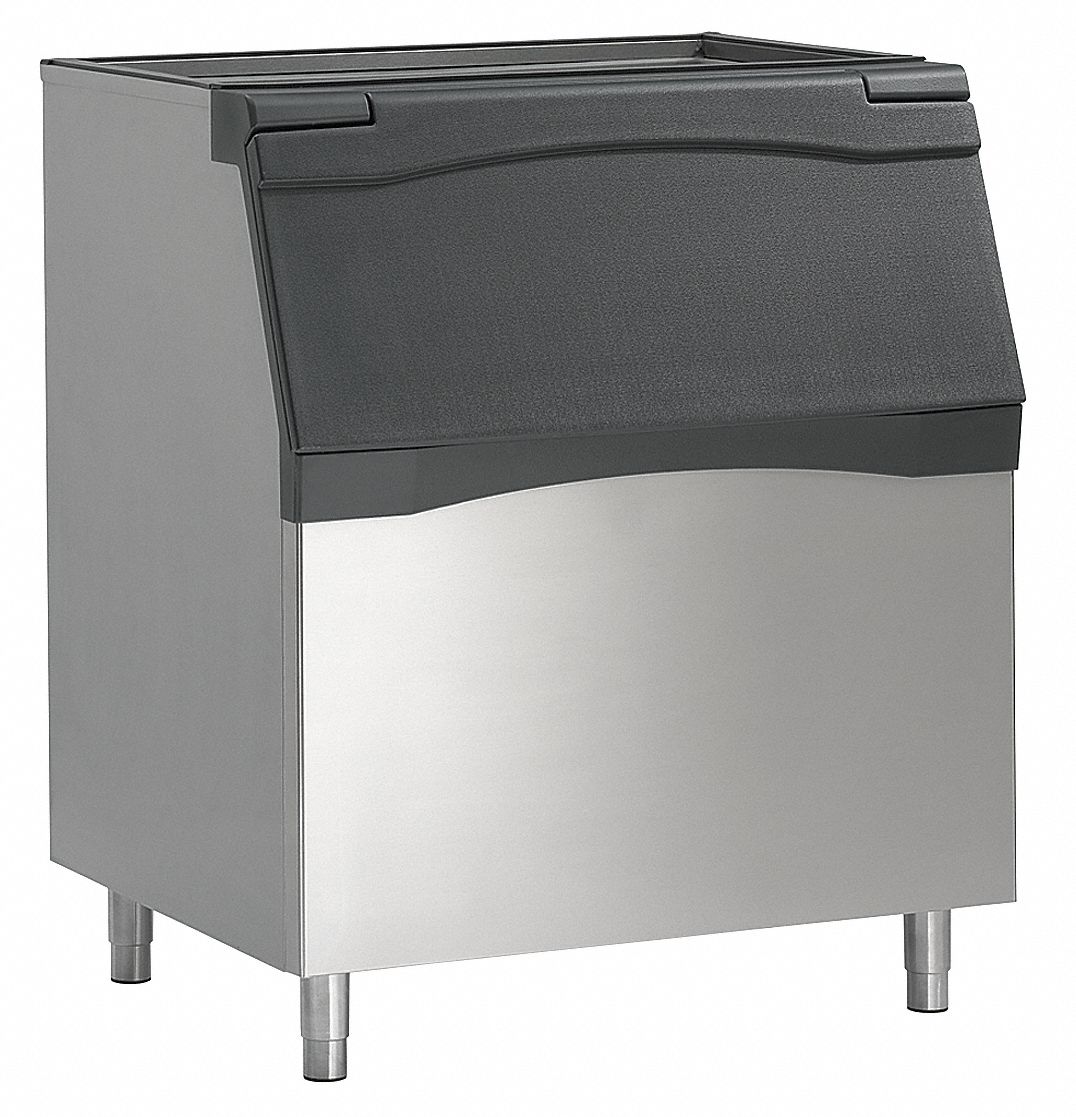 Ice Bin: 778 lb Storage Capacity, Top Hinged, 44 in Ht, 34 in Wd, 42 in Dp, Stainless Steel, 36N923