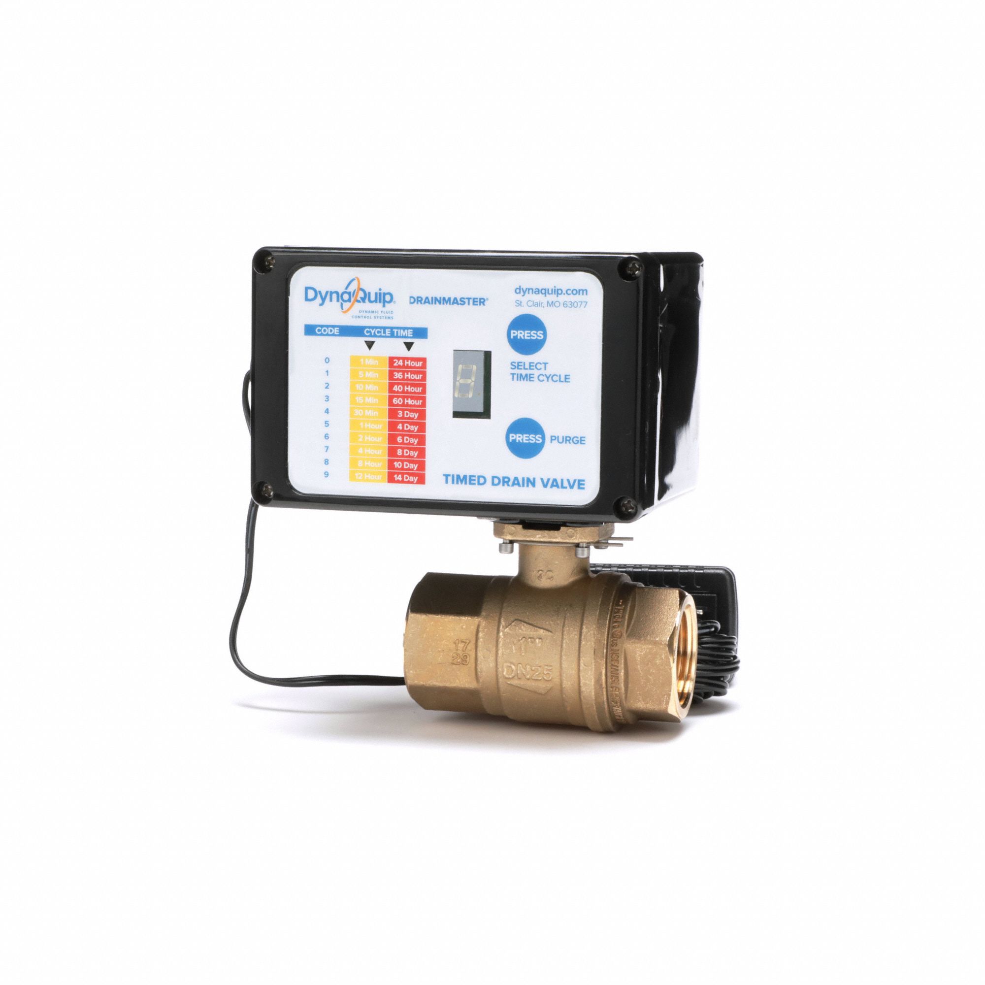 TIMED ELECTRIC AUTO DRAIN VALVE,1/2IN SZ