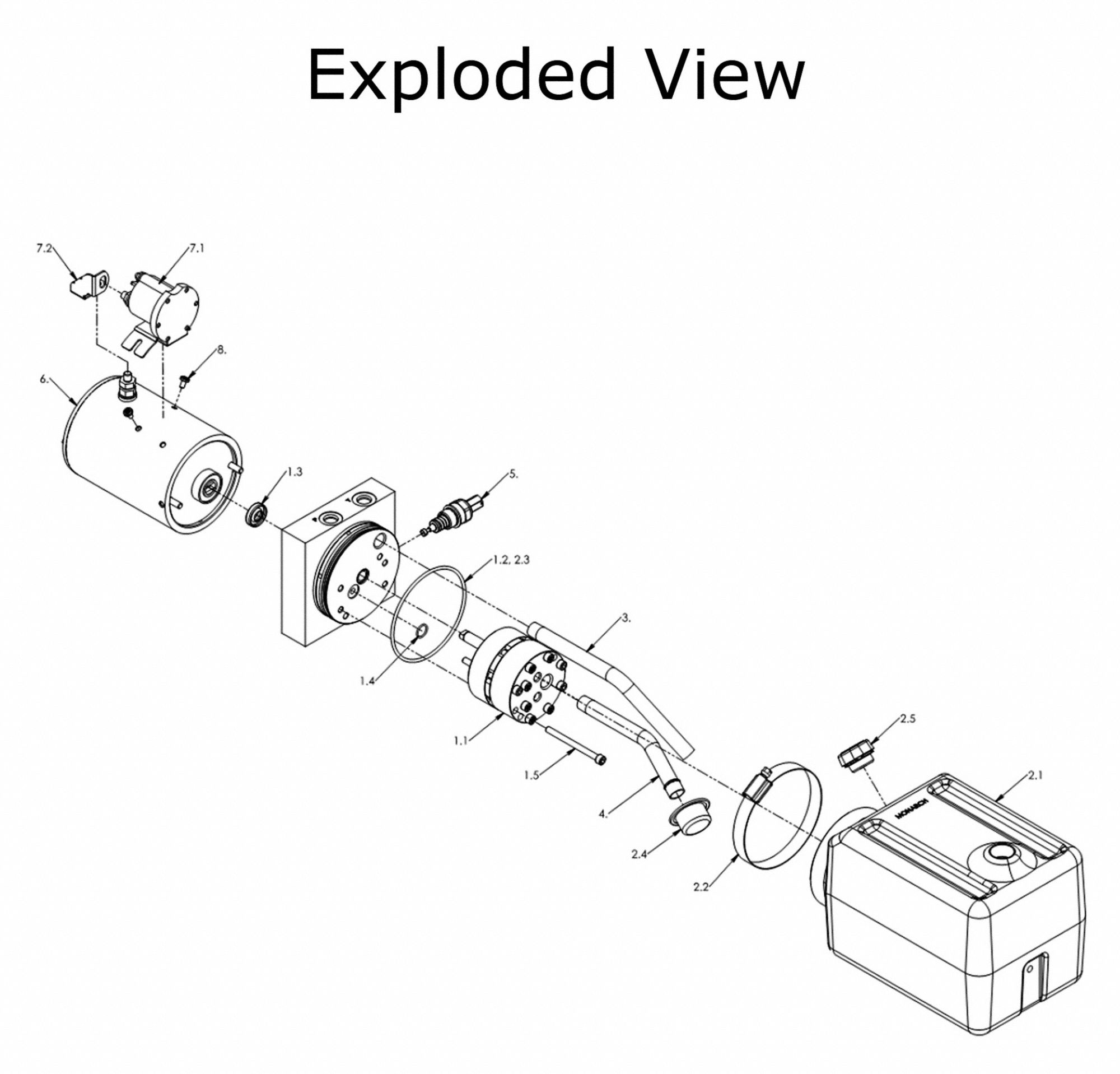 MONARCH Hydraulic Power Unit 2.5 gpm, 3,000 psi Max. Pressure, 1 gal