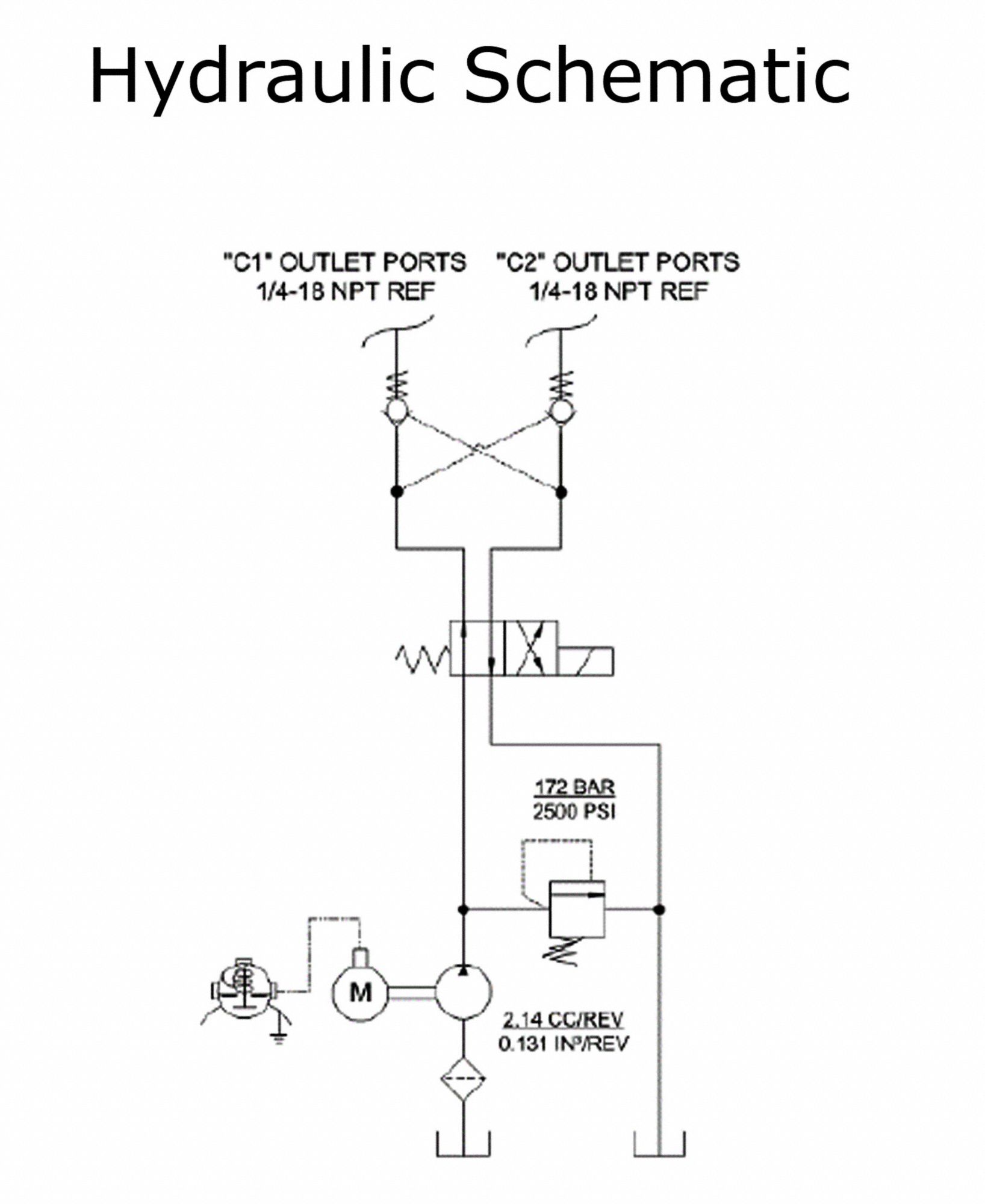 MONARCH Hydraulic Power Unit, 2.1 hp HP, 12V DC, 3,000 psi Max