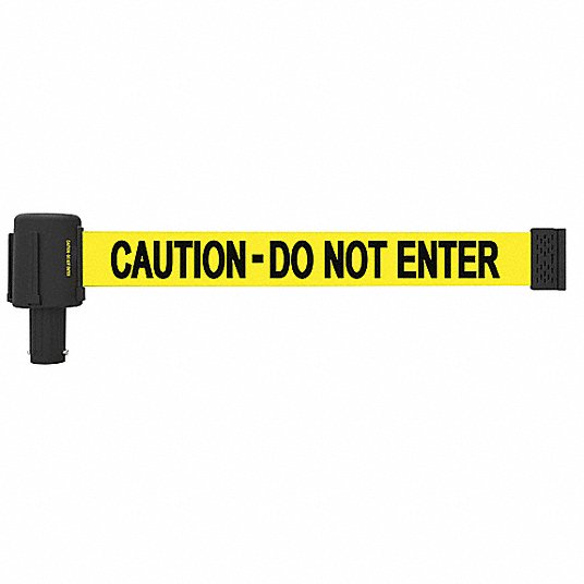 PLUS Barrier System Retractable Belt Head: Yellow, Caution - Do Not Enter