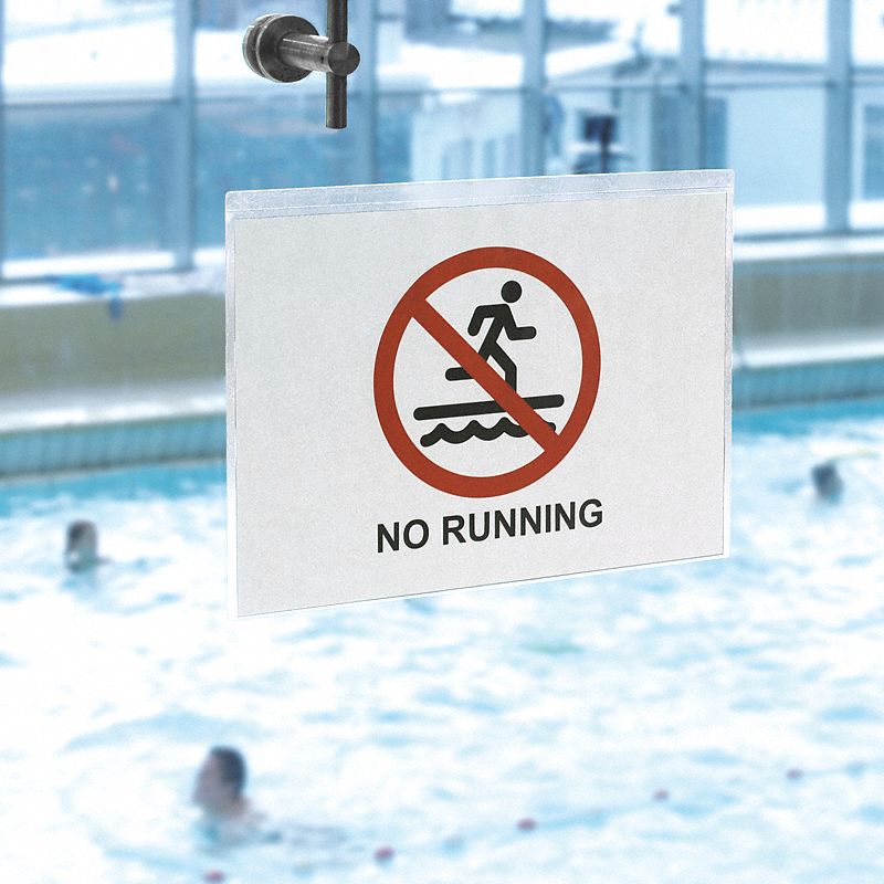 SIGN HOLDER,CLEAR,ADHESIVE,PK10